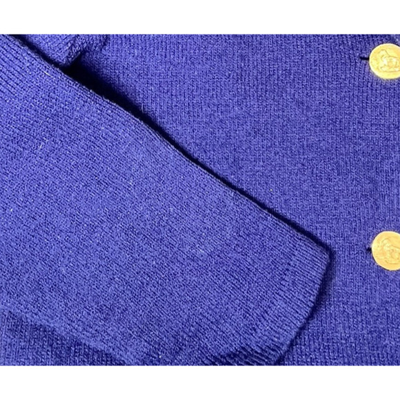 Vintage Wool Blend Cardigan Sweater Blazer Women M Gold Buttons Old Money Preppy - Picture 10 of 12